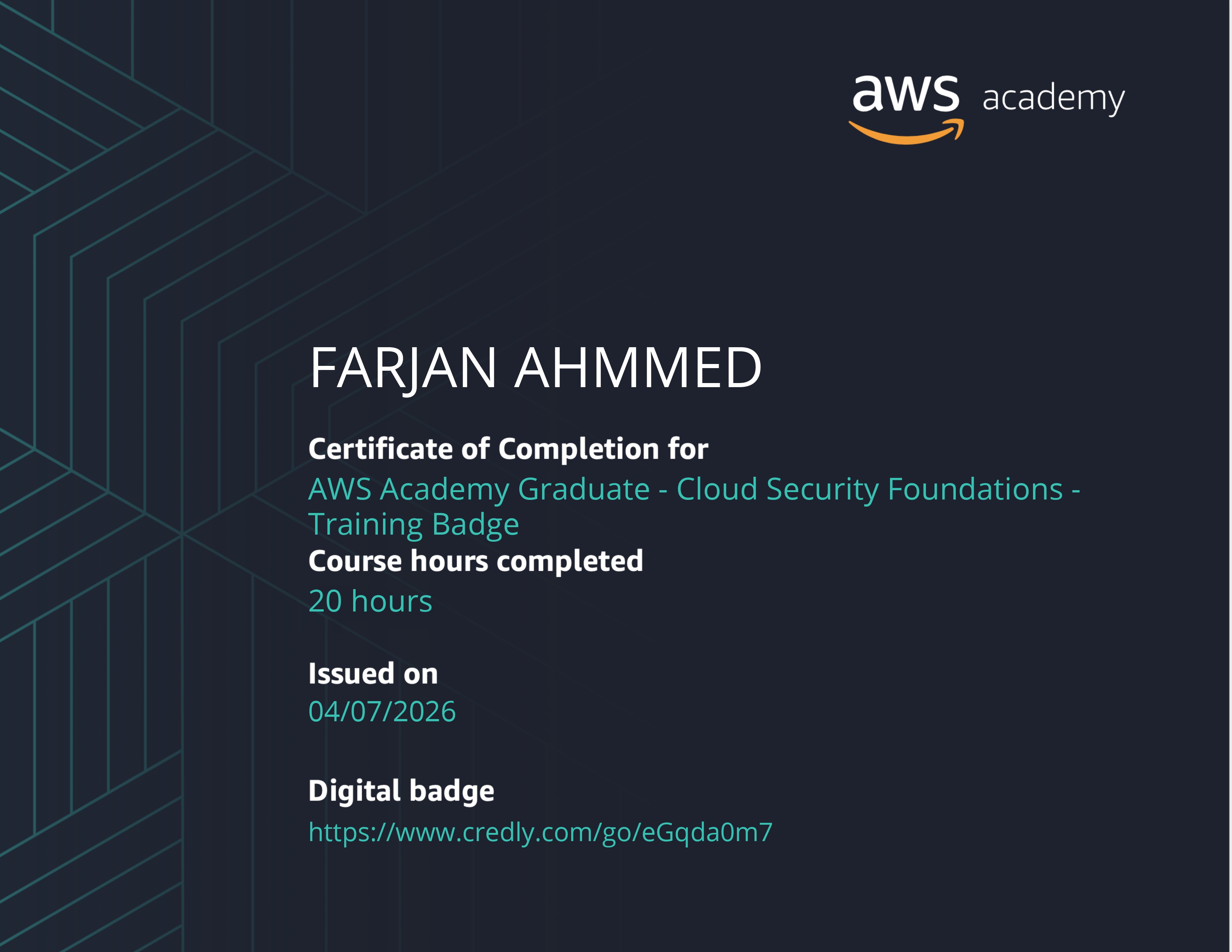 AWS Academy Graduate - Cloud Security Foundations